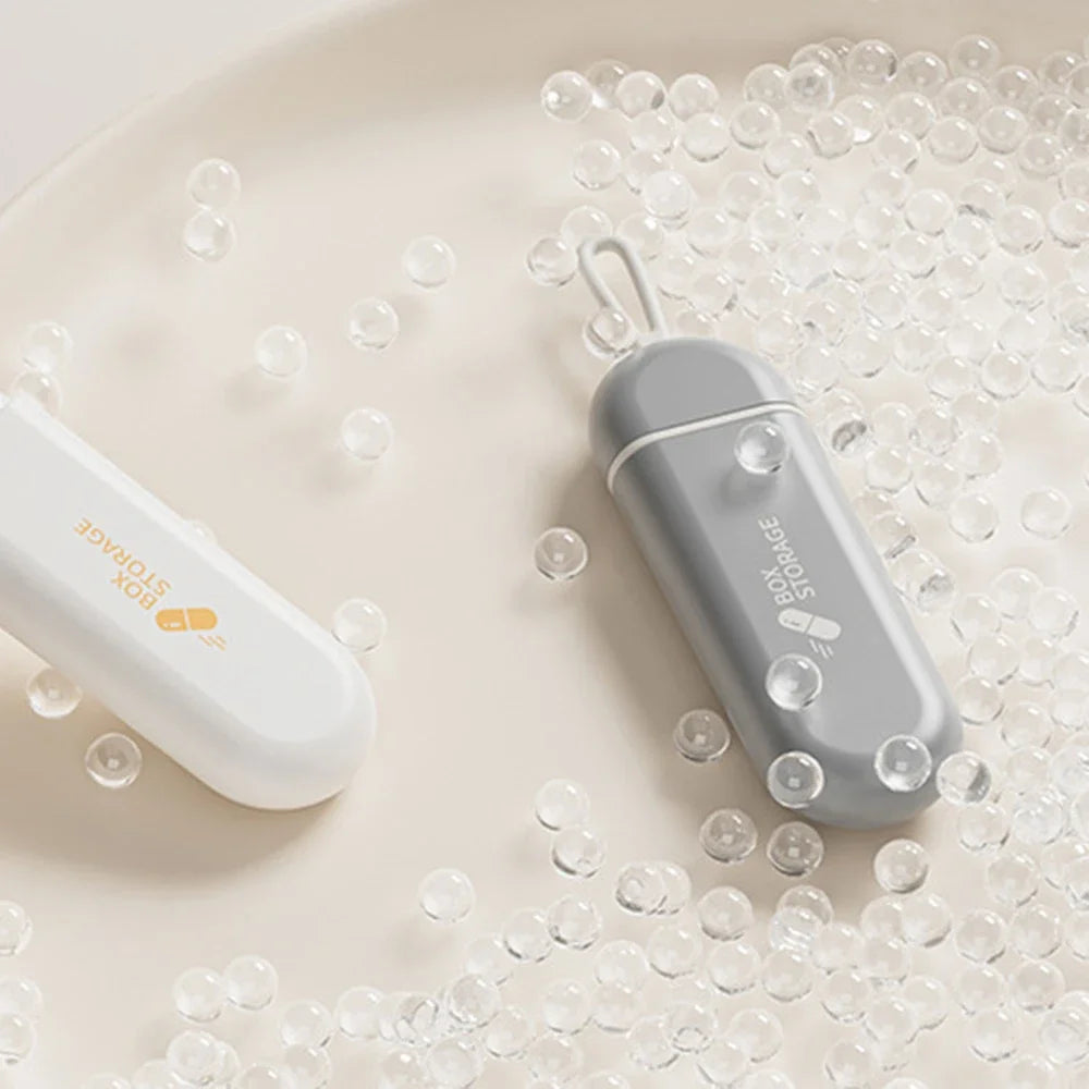 Hemasa  Portable Neat And Tidy Pill Management Travel Pill Dispenser Medicine Box Durable Sturdy Pocket Pill Box