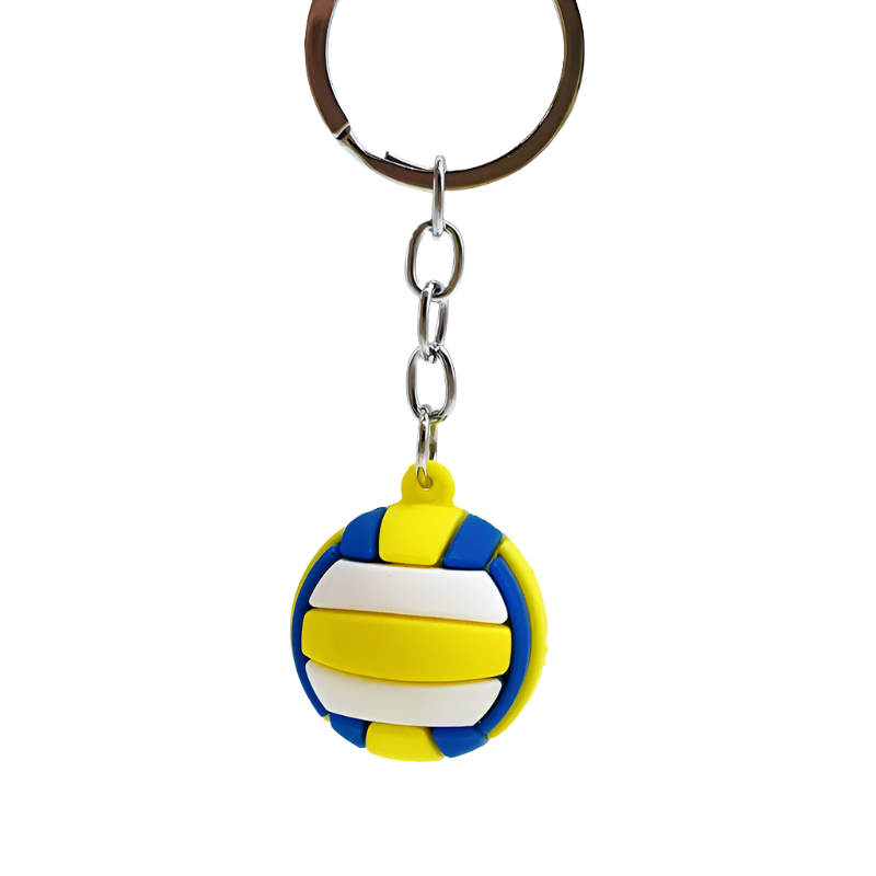 Hemasa Silicone Football Basketball Key Chain  / Volleyball/ Tennis /Rugby Keyring Bag Car Keys