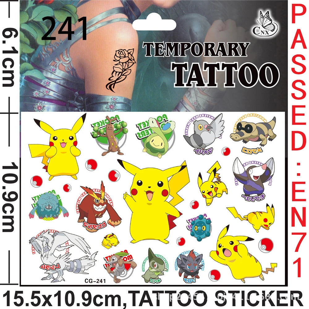 Pokemon Pikachu Birthday Party Favors Gifts Slap Bracelets Stamps Tattoos Stickers Kids Goodie Bag Fillers Party Supplies Decora