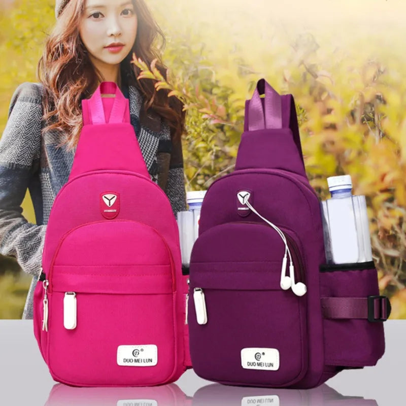 Hemasa Short Trip Messengers Bag Women Shoulder Bags Oxford Crossbody Bags Multi-pocket Sling Chest Bag School Summer