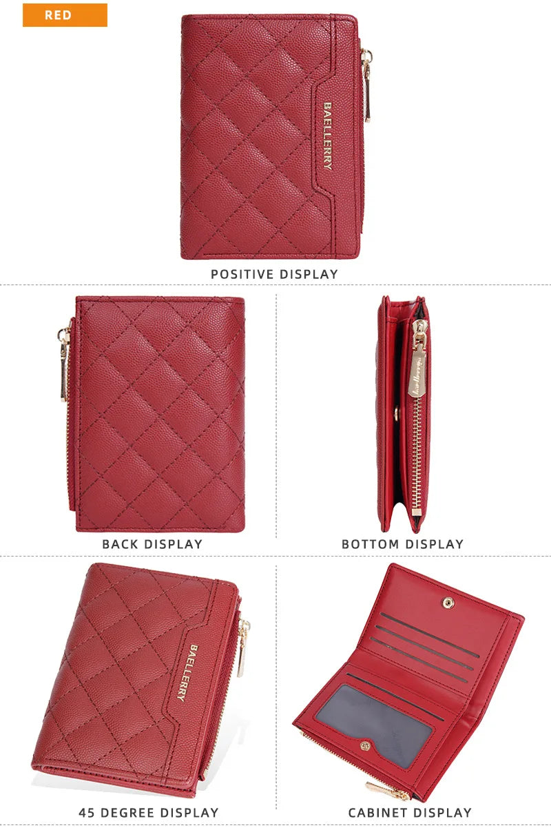 Hemasa  Short Wallet   Cross border Quilted Multi Card Zipper Zero Wallet Fashion Wallet Girl purse