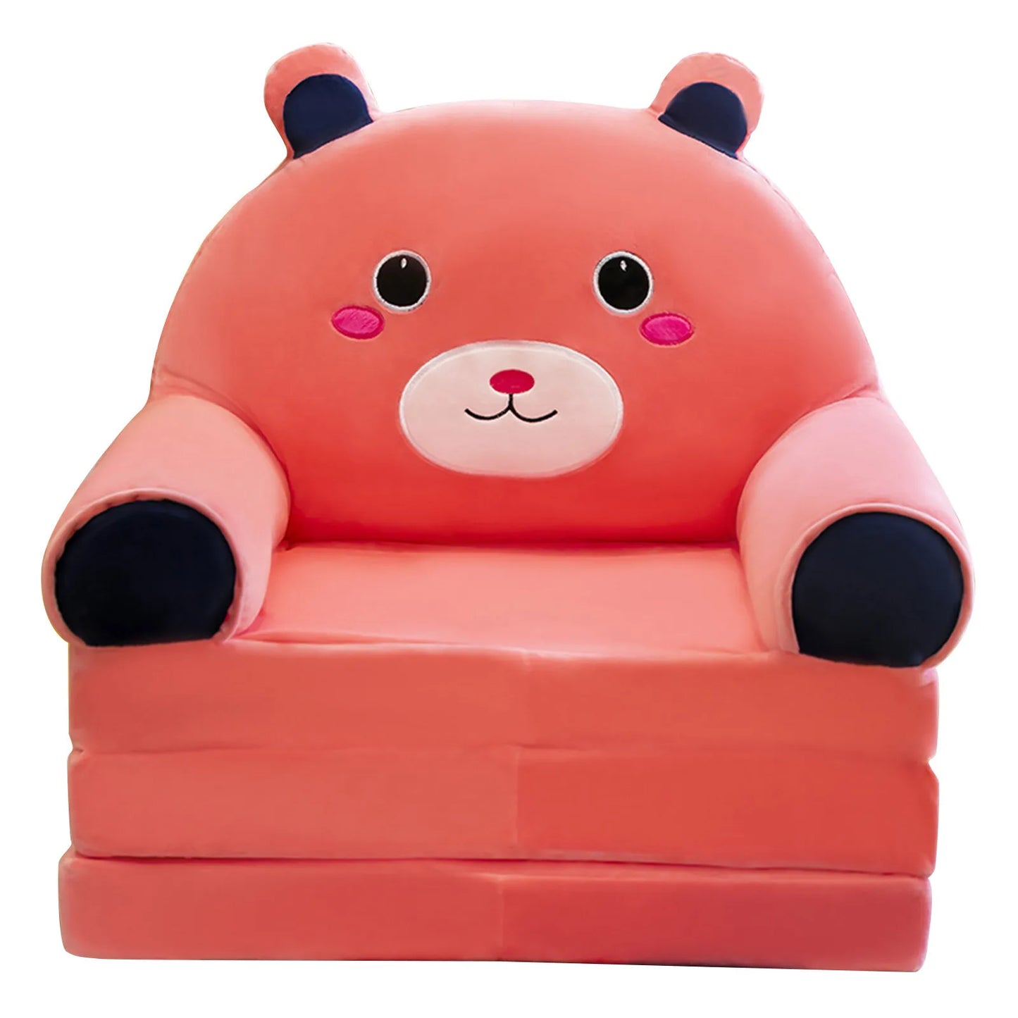 Foldable Kid Sofa Backrest Armchair Cover Plush Cute Cartoon Children Lazy Sofa Flip Open Sofa Cover For Living Room Bedroom