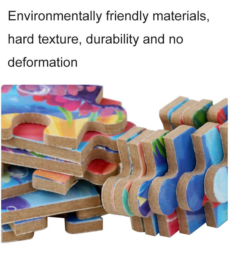 Hemasa Puzzles for kids wooden Puzzle Toy Cartoon Animals  Mermaid Princess Education Montessori Gift for Children