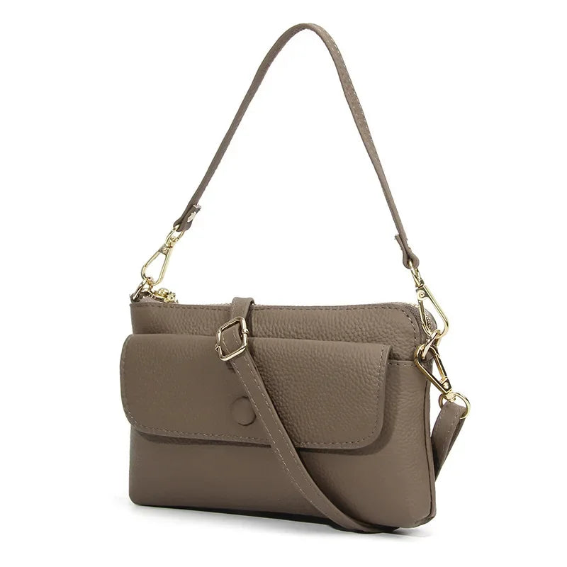 Tejesa Small Crossbody Bags/ Cellphone Pouch Wallet/ Genuine Leather Wristlet Clutch Handbags Purses with 2 Removeable Straps