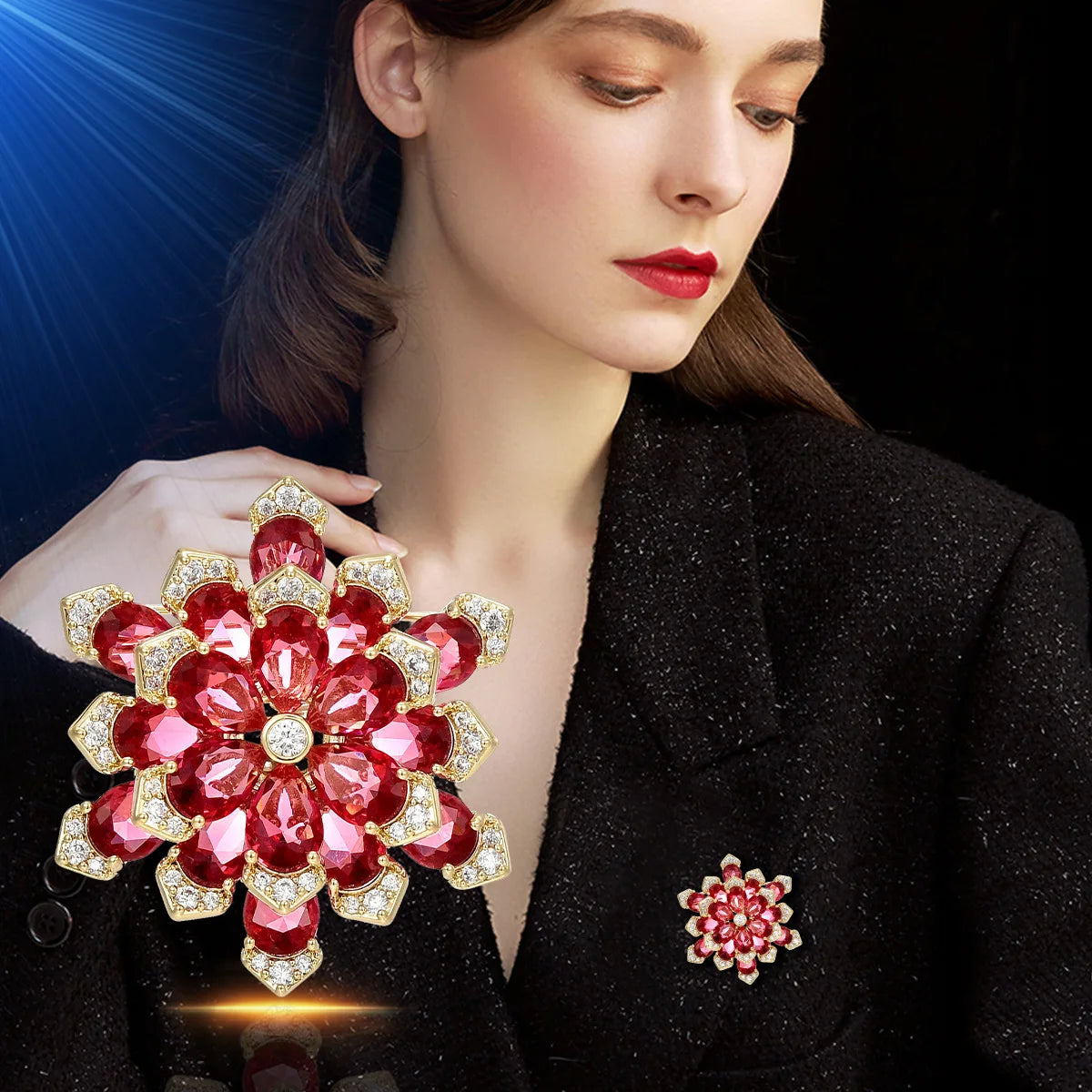 New style of design, elegant personality, exquisite snowflake shape, unique brooch, coat accessories, anti-exposure