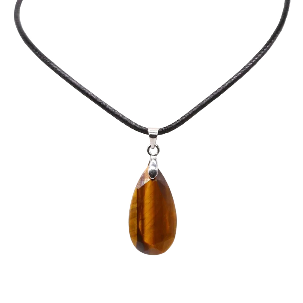 Hemasa 13*24mm Teardrop Shape Faceted Natural Stone Rope Chain Pendant Necklace  Jewelry Suitable for Enhance Fashion Woman Charm