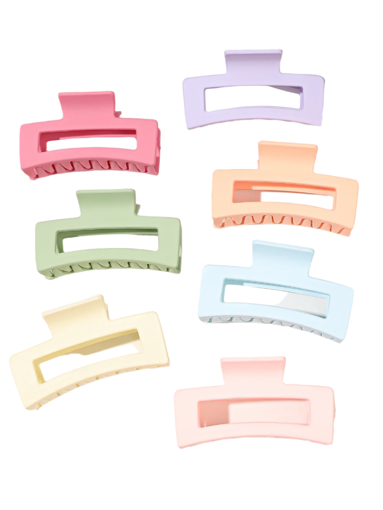 Hemasa 7 Pcs Big Hair Claw Clips 3.4" Non-slip Big Square Matte for Women Girls/ Banana Clips for Thick Thin Hair