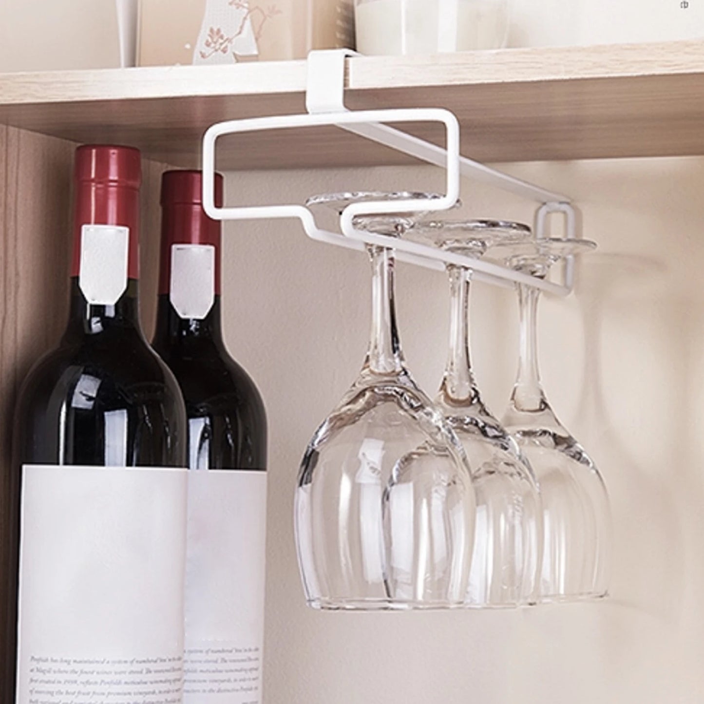 Wine Glass Holder,Under Cabinet Wine Glasses Rack for Bar Restaurants,Metal Hanging Sturdy Goblet Storage Racks Kitchen Tools