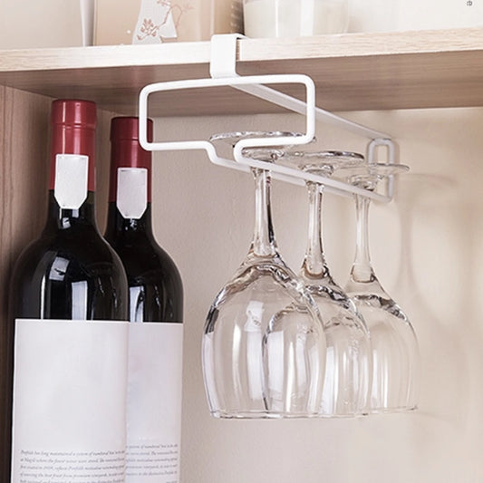 Wine Glass Holder,Under Cabinet Wine Glasses Rack for Bar Restaurants,Metal Hanging Sturdy Goblet Storage Racks Kitchen Tools