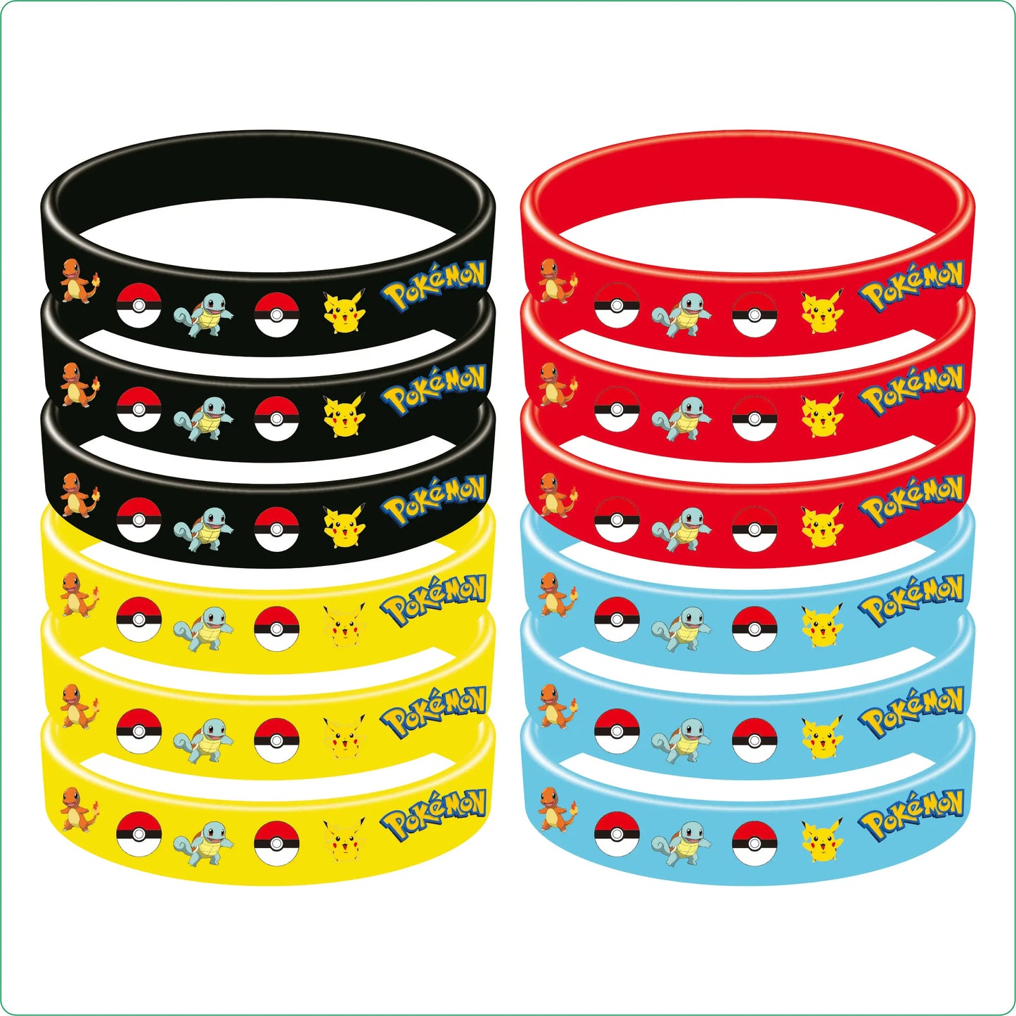 Tejesa Pokemon Pikachu Birthday Party Favors Gifts Slap Bracelets Stamps Tattoos Stickers Kids Goodie Bag Fillers Party Supplies Decora