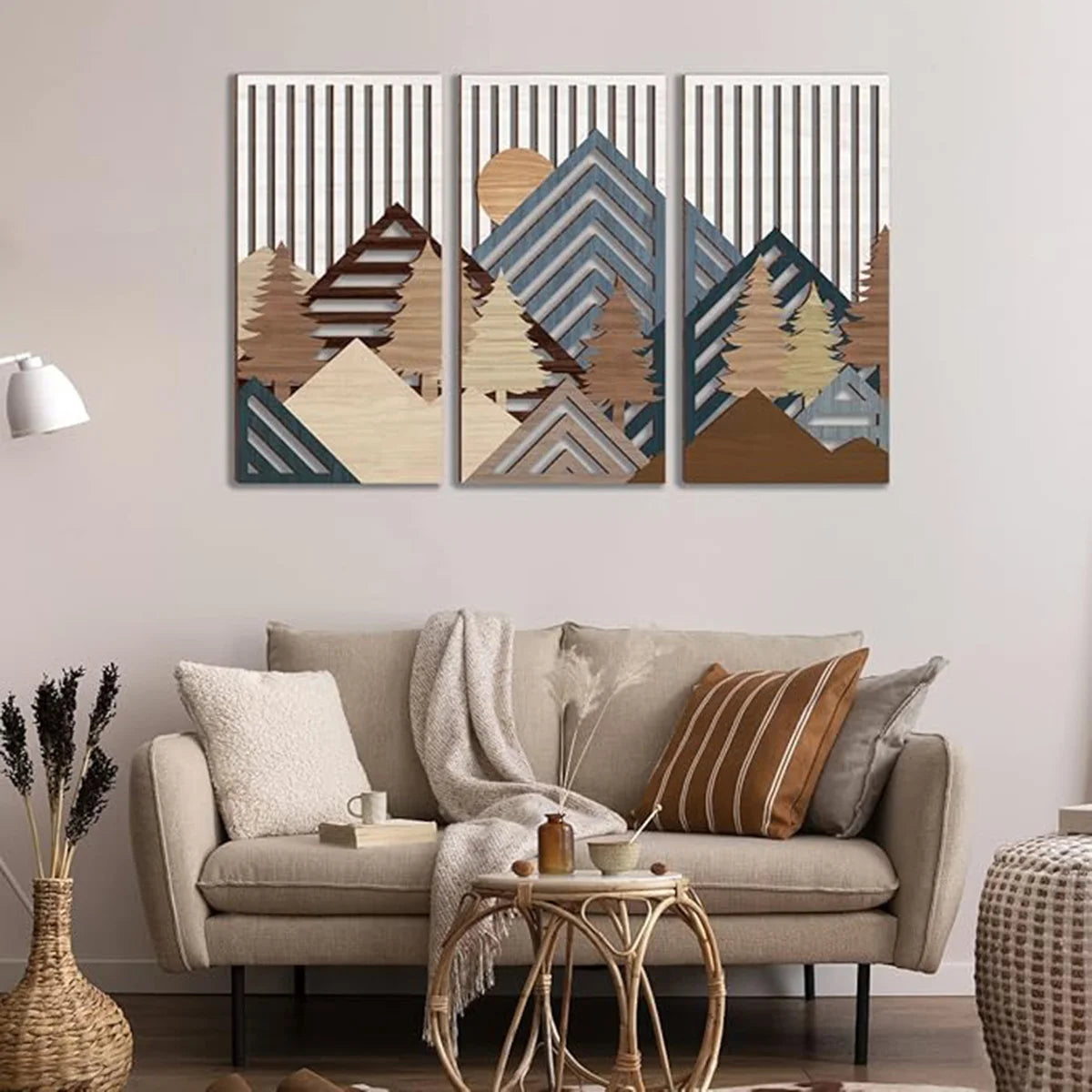 Hemasa 3pcs Wooden Wall Decor Set hollow wooden decoration, hanging wooden signs Art Decoration Perfect for Christmas wall decoration