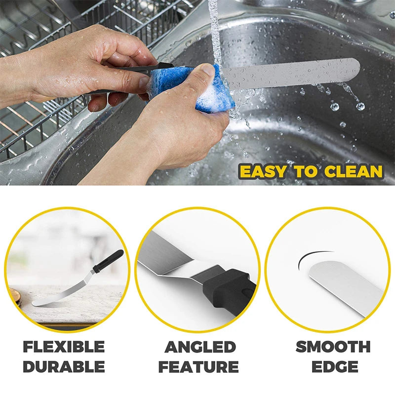 Tejesa 27cm Stainless Steel Cream Spatula Icing Smoother Frosting Knife /Cake Decorating Cake Butter Baking Kitchen Accessories