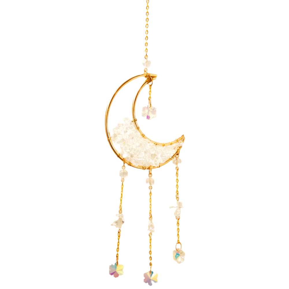 Hemasa Stone Sun Catchers Moon Rainbow Crystal Hanging Gemstone Suncatcher
