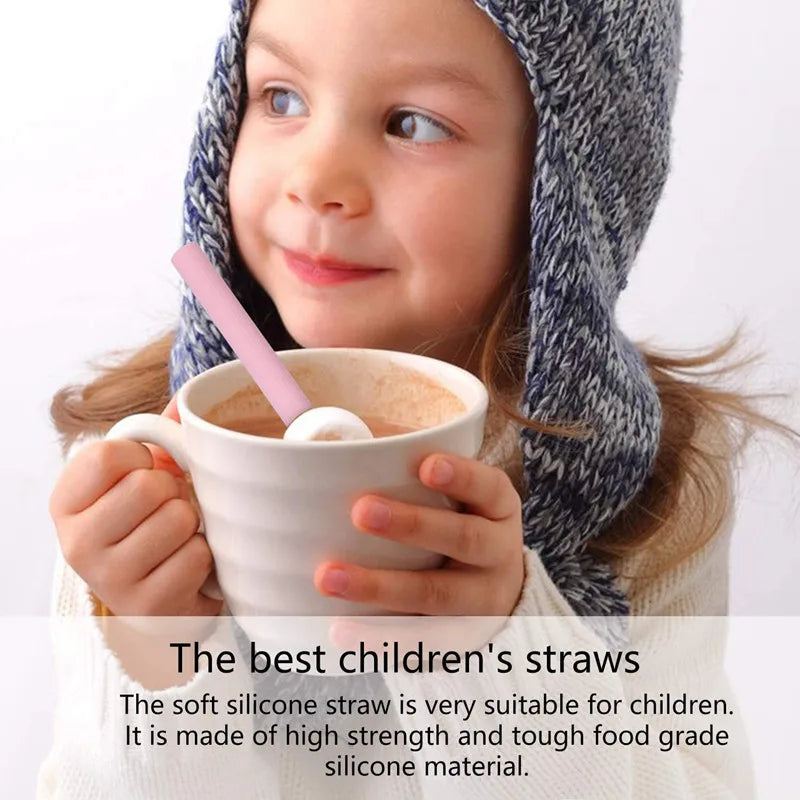 Hemasa 12  Pack Reusable Silicone Drinking Straws For Food with Cleaning Brush for 20 or 30oz Tumblers Juices