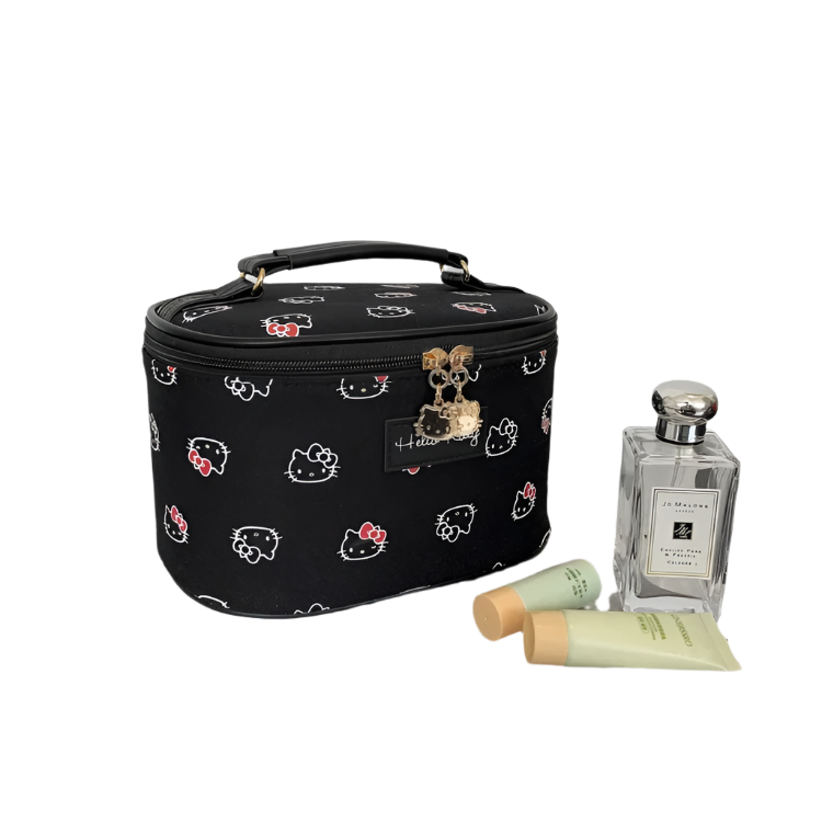 Hemasa 2PCs  Cosmetic Bag Makeup Case Wash Bags Women Bags Make Up Pouch Hello Kitty bag