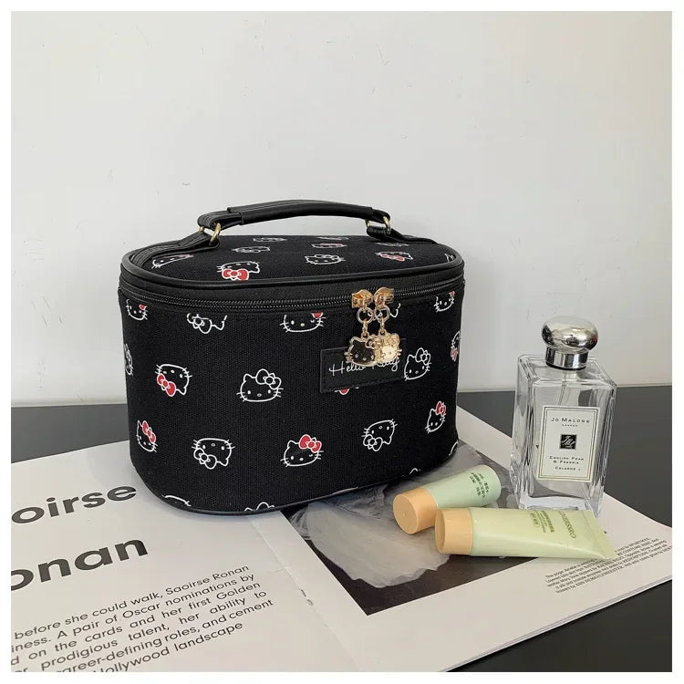 Hemasa 2PCs  Cosmetic Bag Makeup Case Wash Bags Women Bags Make Up Pouch Hello Kitty bag