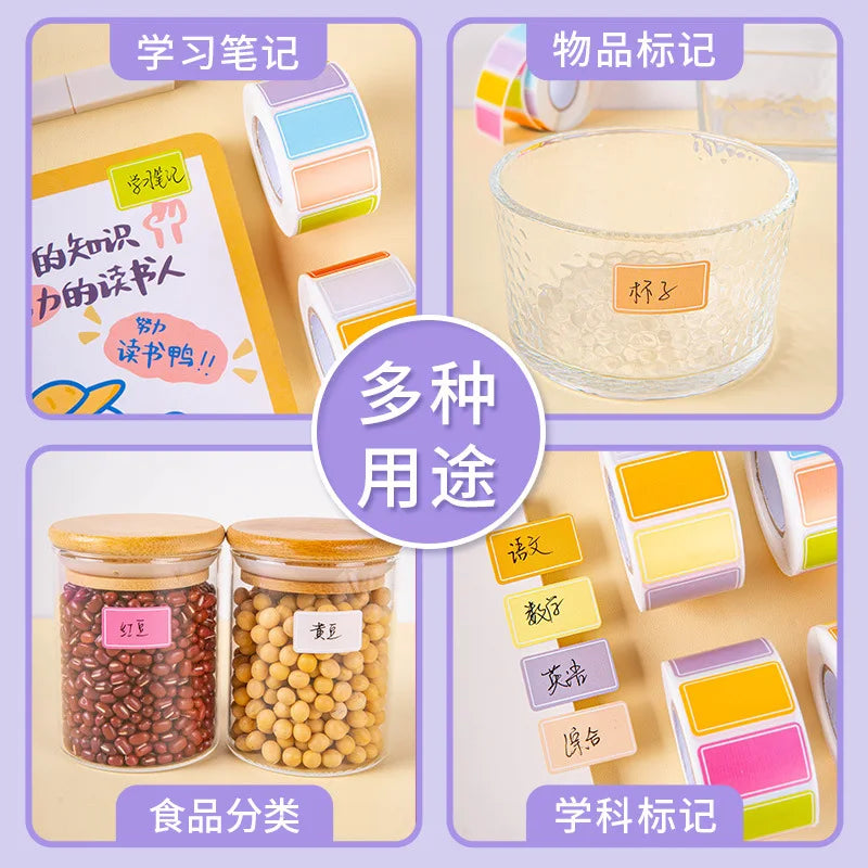 Colorful Label Stickers Waterproof Self-Adhesive Logo Handwritten Name Name Stickers Index Stickers 500 Stickers