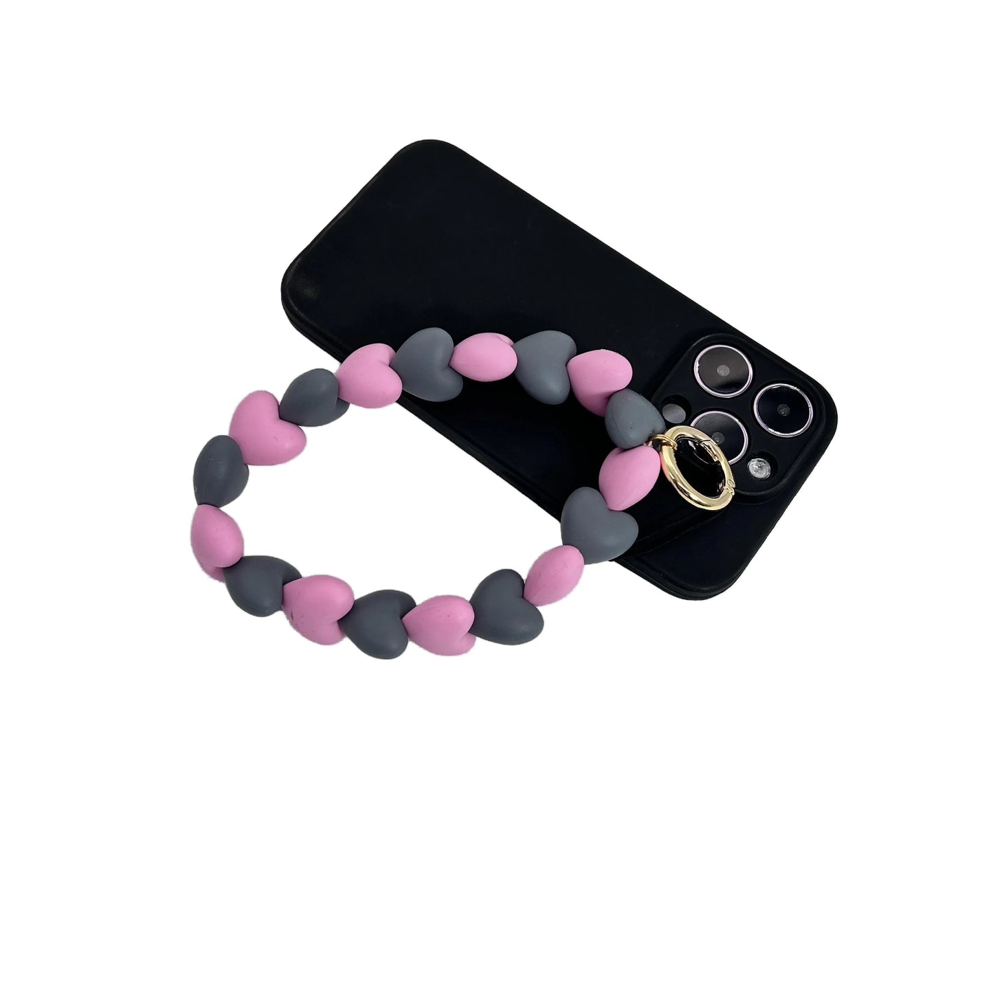 Big Heart Silicone beads Phone Strap