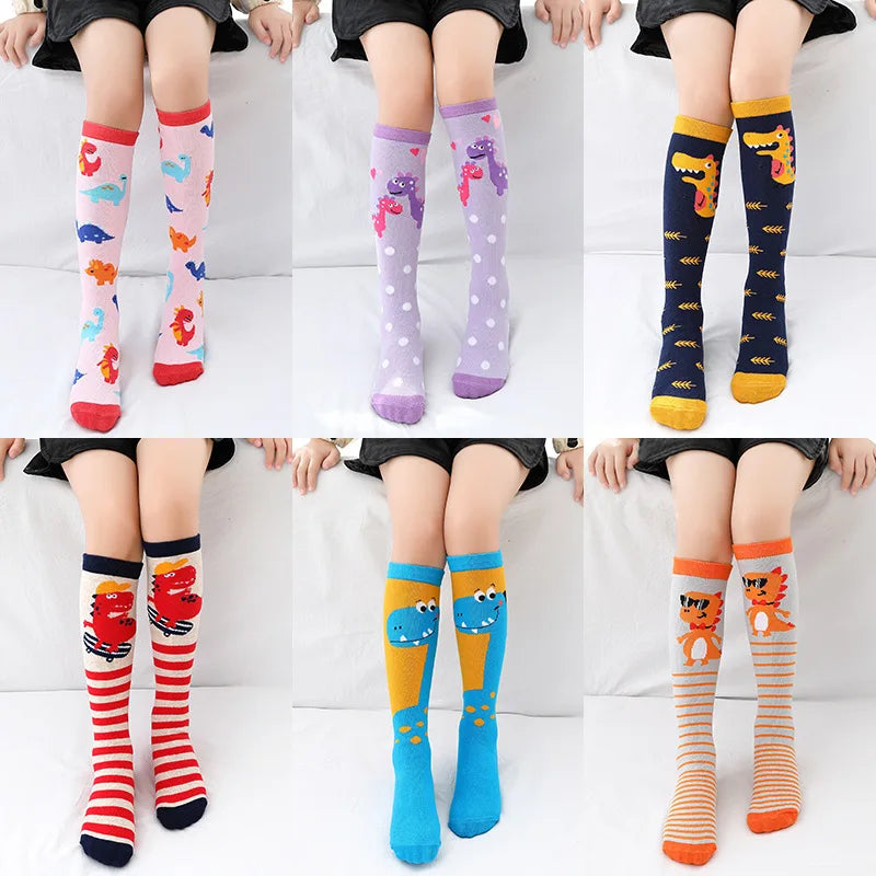 Girl Socks 3-12 Years Old Cotton Knee High Socks Lovely Long Children's Cute Animal Cartoon Kids Dance  Baby Legwarmer Freeship