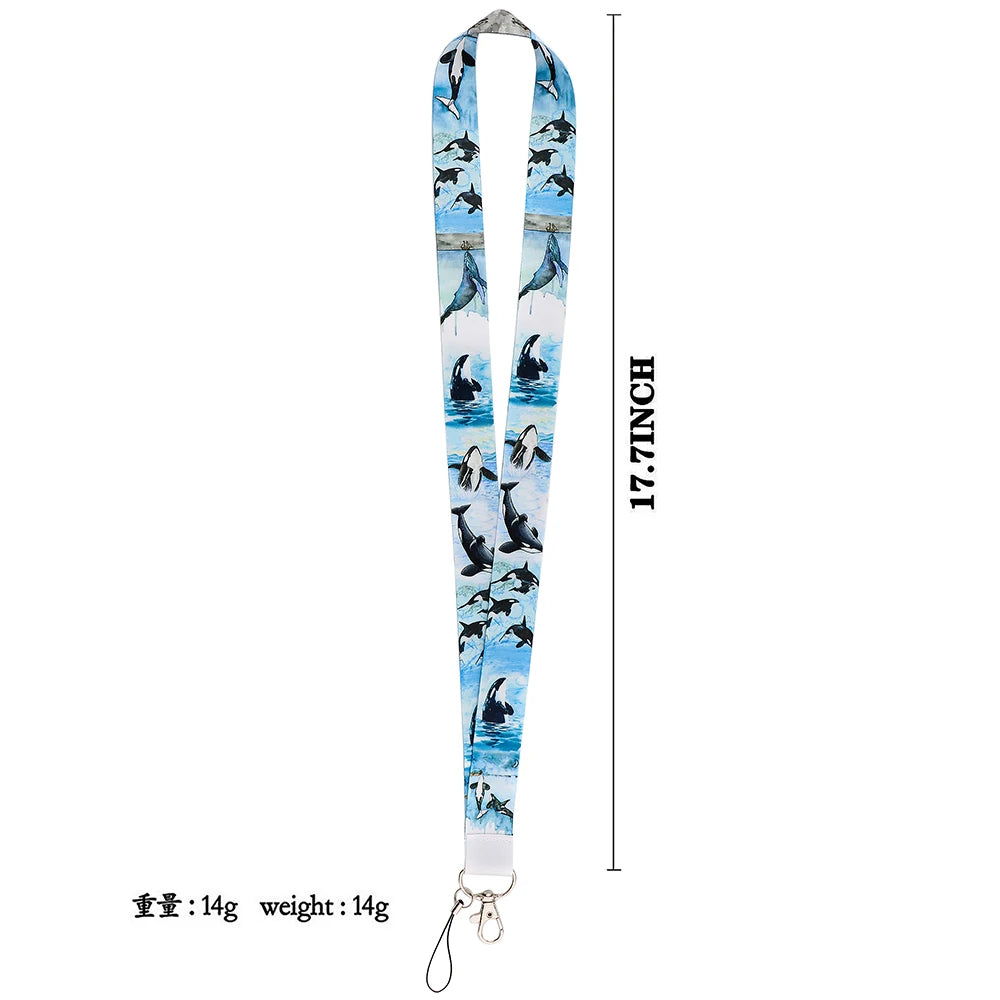 Tejesa Shark Whale Lanyards for Key Neck Strap ID Card Badge Gym Key Chain Keys Holder Keychain