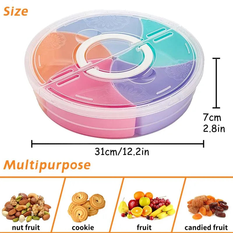 Tejesa Multi-function Food Storage Tray with Lid Food Containers Tray To Keep for Nuts and Candy Dried Fruit Snack Plate Serving Platte