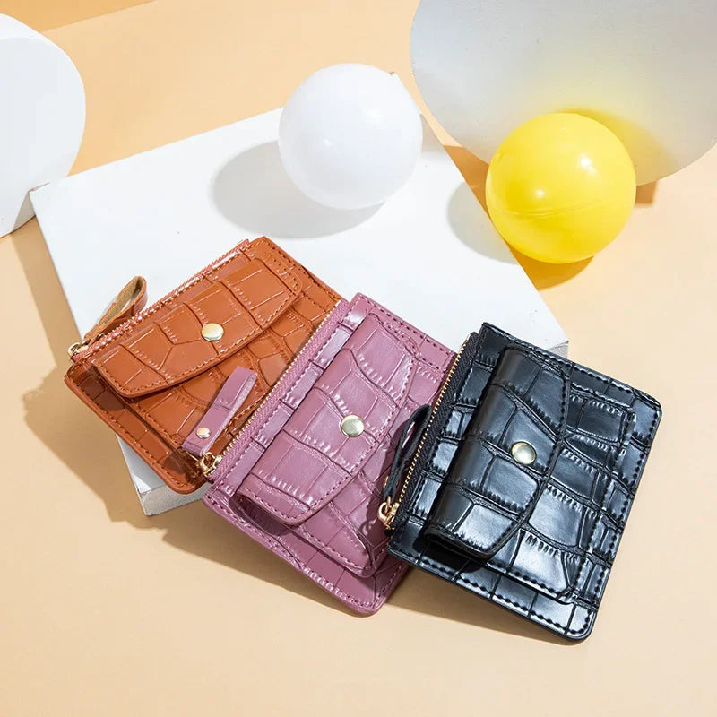 Fashion Women's Wallet with Zipper Pocket Coin Pouch Clutch Bag PU Leather Coin Purse Multi-card Card Holder Small Wallet