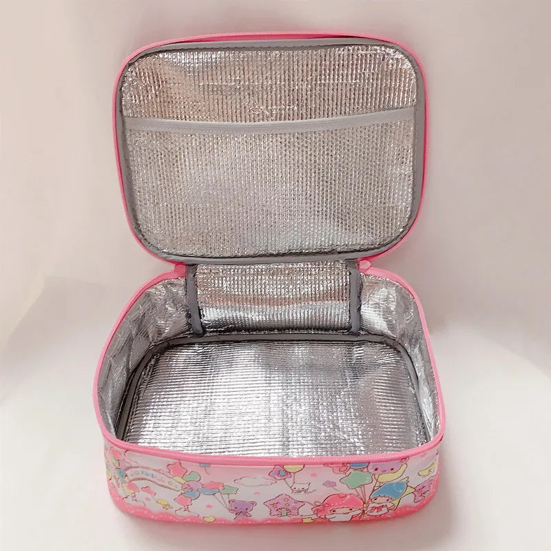 Hemasa Pink Hellokitty Girl Student Lunch Box Bag Lunch Box Insulation Bag Large Capacity Storage Bag