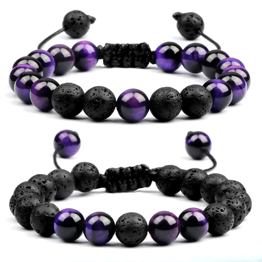 Hemasa Tiger Eye Beads Bracelets / Natural Stone Lava Beads Bracelet for  Women/Girls