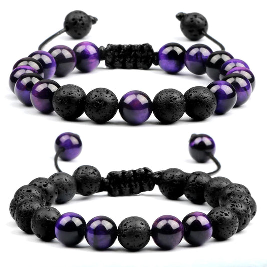 Hemasa Tiger Eye Beads Bracelets / Natural Stone Lava Beads Bracelet for  Women/Girls
