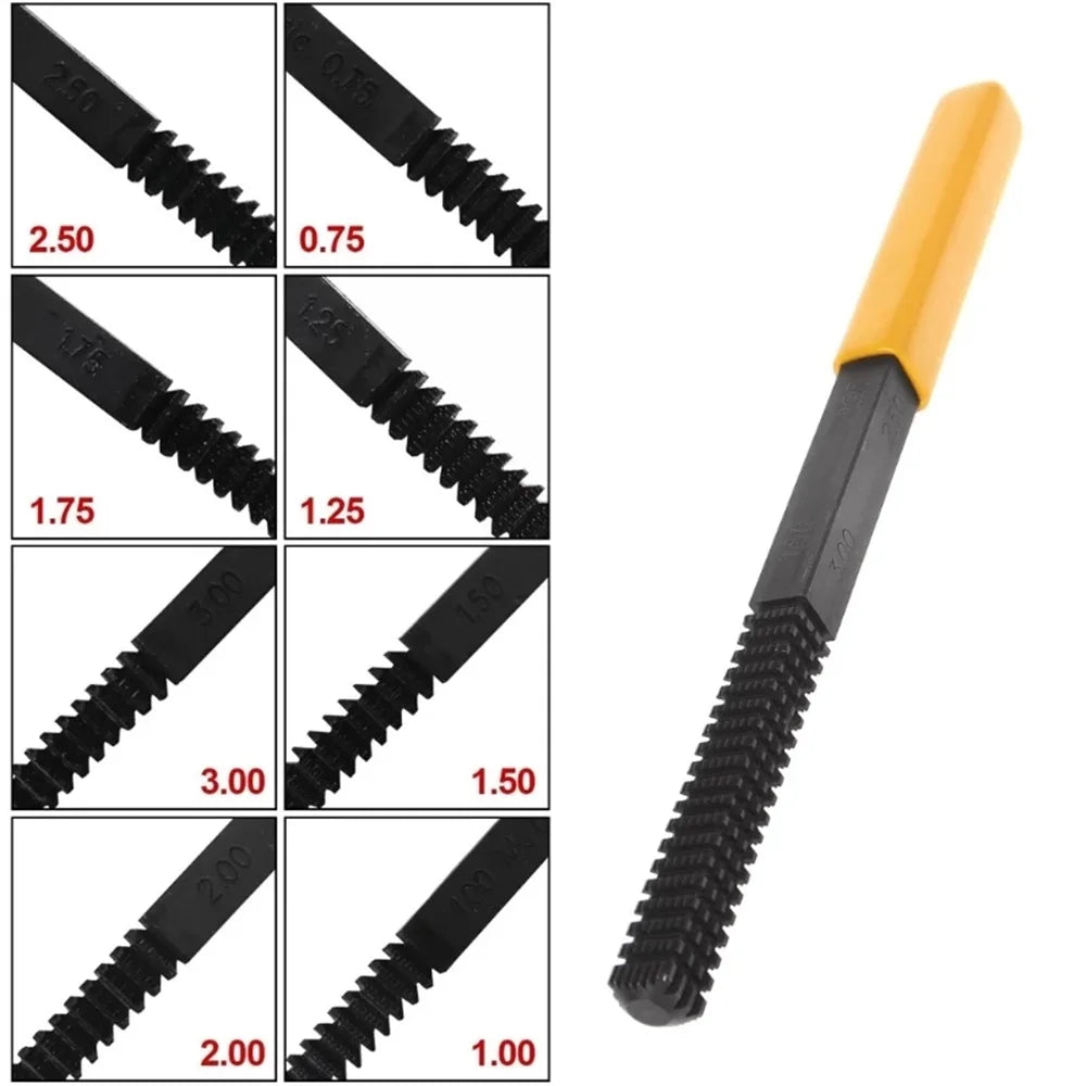 4/1pc Thread Repair File 0.75-3mm Metric Thread Restoration Repair File Mini Hardware Screws Repair Tool Cleans Damaged Thread