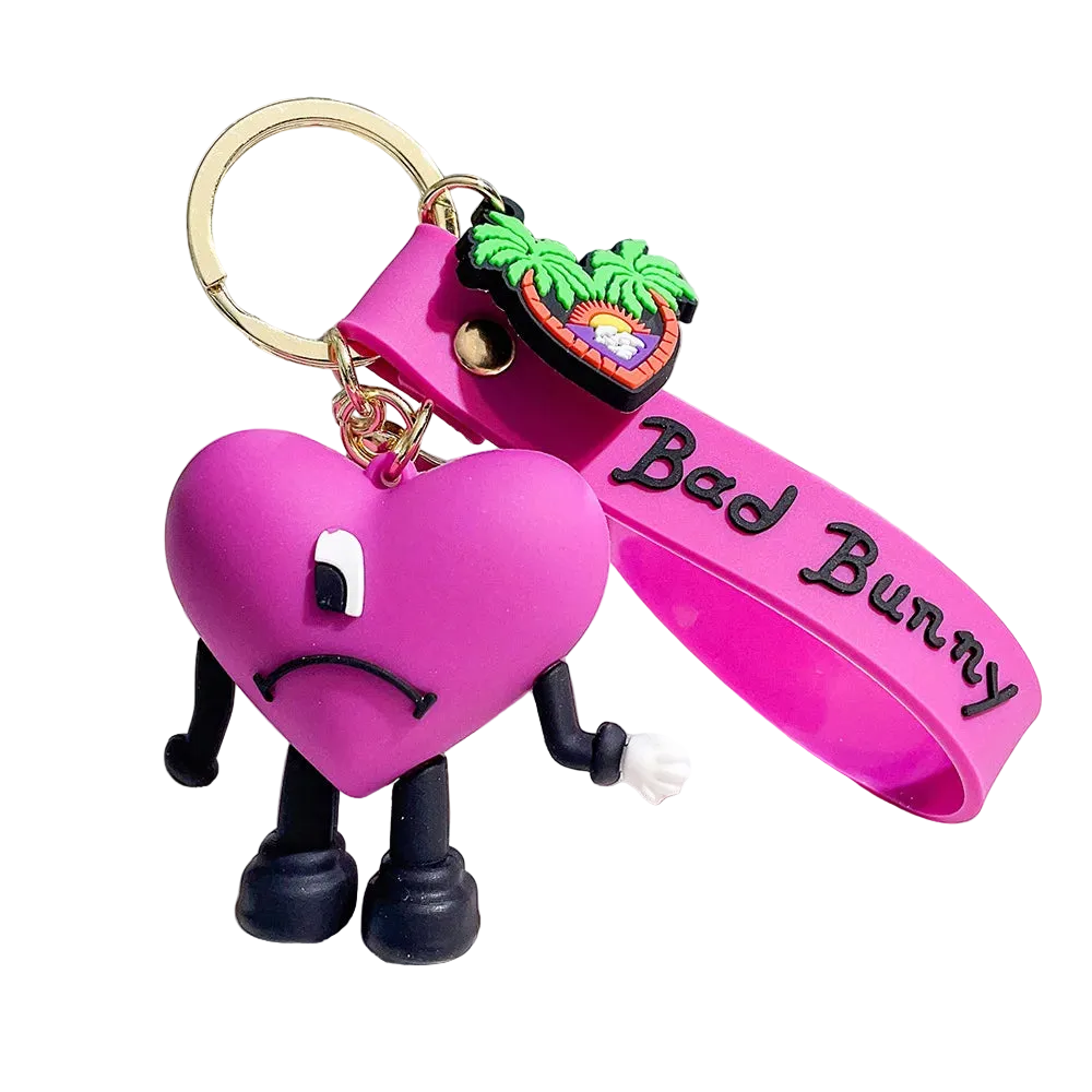 Tejesa Silicone Soft Rubber 3D Rabbit Bad Bunny Keychain/ Heart Pendant  Halloween Pumpkin Key Pendant