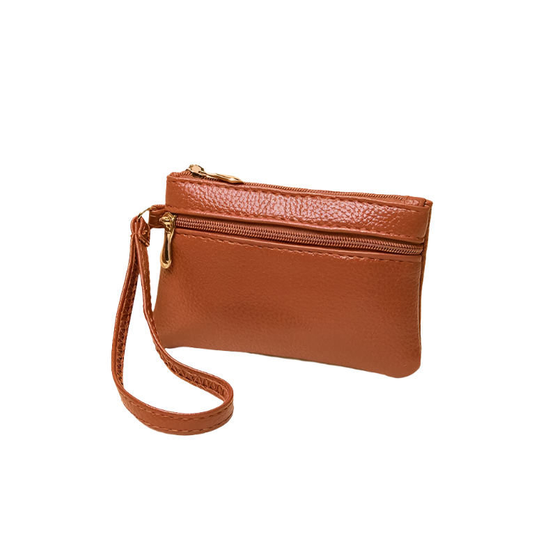 Hemasa Double Zipper Coin Purse Pu Leather Coin Pouch Id Credit Card Holder and Earphone Key Storage Bag Mini Purse Wallet Cute Purse