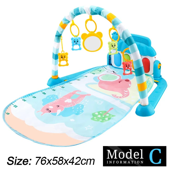 Tejesa Baby Fitness Stand Music Play Gym Activity Toys/ Newborn Piano Crawling Blanket Pedal Game Pad Early Education 0-36 Months Gifts