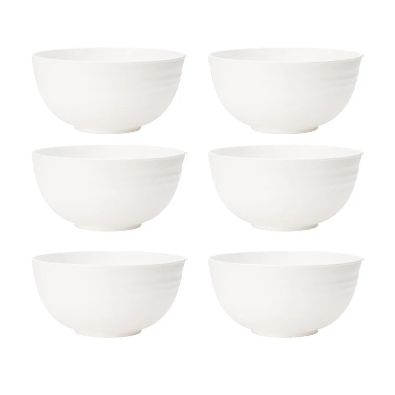 4/6/8pcs White serving bowl Reusable plastic cutlery for dessert snacks Easy to carry camping serving bowls when going out