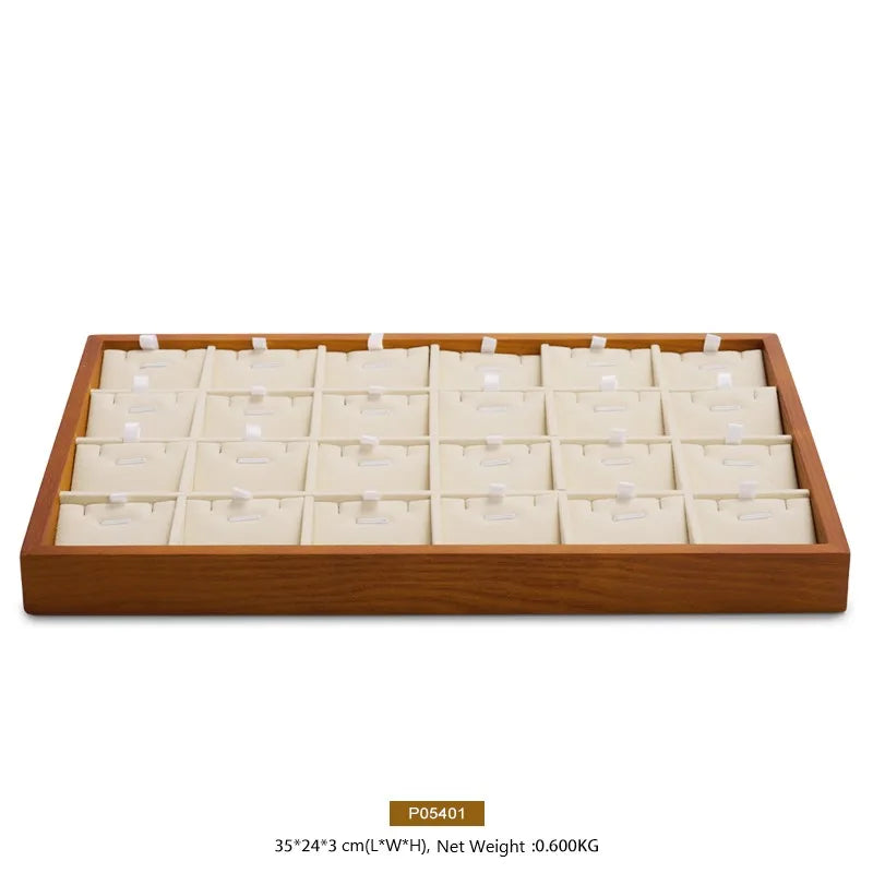 MISHITU Wooden Storage Tray Ring Necklace Bracelet Storage Tray Jewelry Display Tray Multifunctional Display Home Storage Box