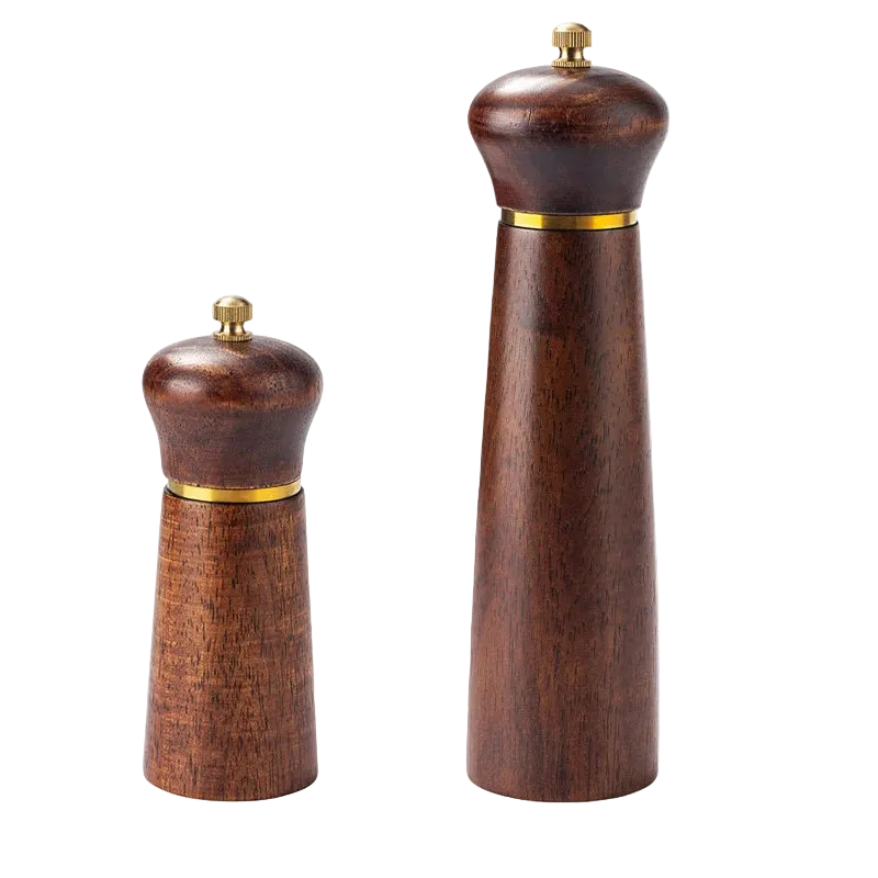 Tejesa Wooden Pepper Mills Salt and Pepper Grinder 5/8 Inch Spice Pepper Grinder with Adjustable Ceramic Handheld Herb Seasoning Mills