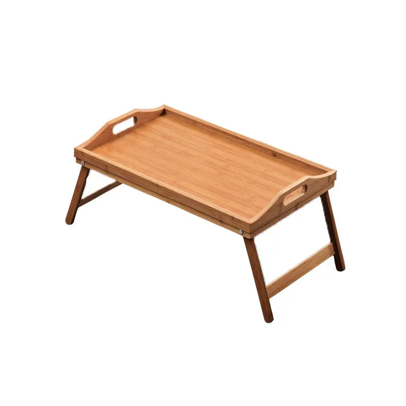 Bamboo Portable Folding Lazy Table with Handle for Laptop Bed Studying and Reading Sundries Tray Coffee Breakfast Tray Table