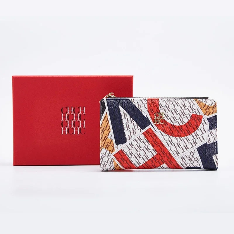 CH New Fashion Simple Card Holder Bag Luxury Brand Printed Women's Long Wallet Vintage Classic PVC Material 2025