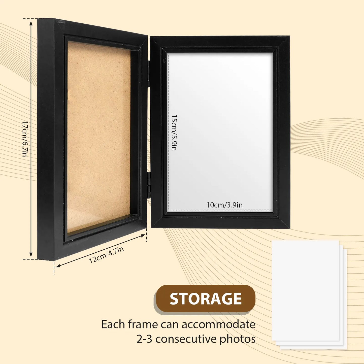 Foldable Hinged Photo Frame Double/Triple Photo Frame Integrated Desktop Album Set 180 ° Vertical Photo Frame HD Photo Gift Fram
