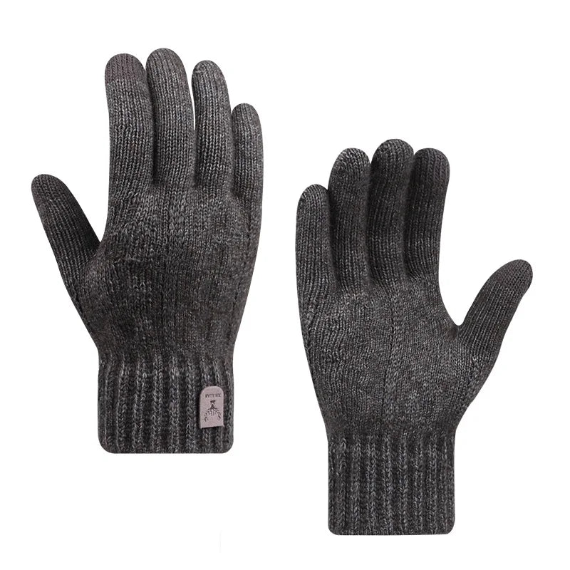 Hemasa  men's warm gloves/ winter  fleece gloves cold warm wool knitted gloves