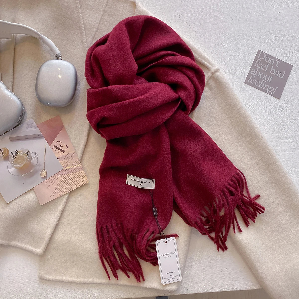 New 26 Color Winter Scarf For Women Long Warm Cashmere Scarves Hijab Solid Lady Shawl Wrap Female Pashmina Bandana Head Scarfs