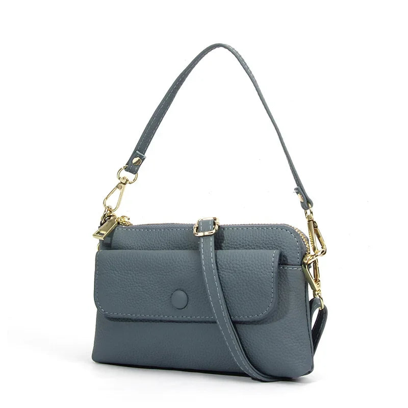 Tejesa Small Crossbody Bags/ Cellphone Pouch Wallet/ Genuine Leather Wristlet Clutch Handbags Purses with 2 Removeable Straps