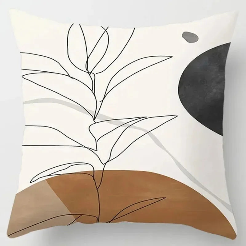 Hemasa 4Pcs Decorative Pillow Bedroom Sofa Car Cushion Cover Abstract Line Pattern Series Throw Pillow