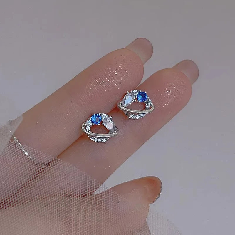 Simple Crystal Butterfly Earrings for Women Exquisite Elegant Zircon Fancy Female Stud Earrings Party Daily Wear Trendy Jewelry