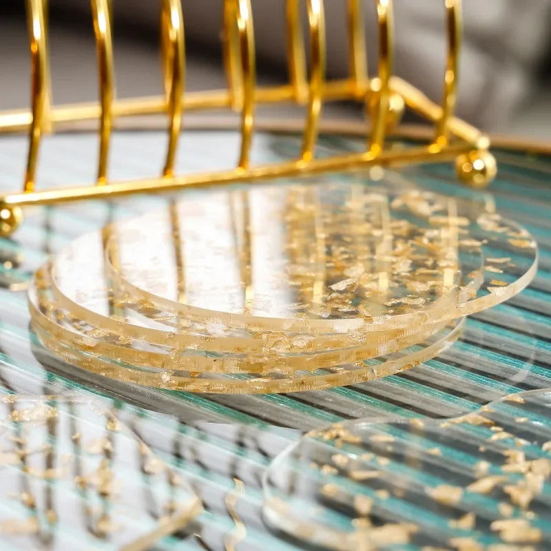 Hemasa Silicone Cup Coaster with  Gold Foil Decor