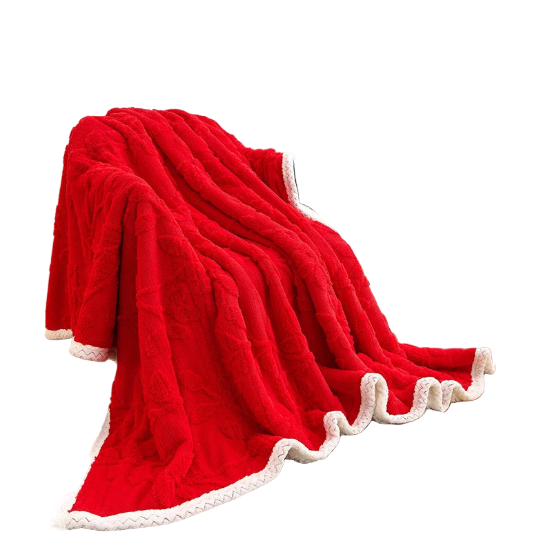 Tejesa Double Layer Taffeta Fleece Christmas Sofa Blanket French Style Jacquard Bed Throw Blankets Autumn Winter Warm Plush Bedspread