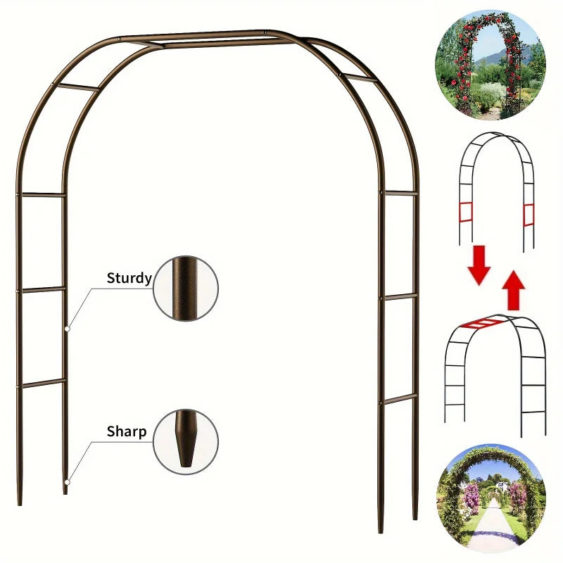 Tejesa Metal Garden Arch   100inch Large Size Heavy Duty Steel Frame Garden Arch With Gothic Style  / Wedding Arch Lawn Rock Climbing