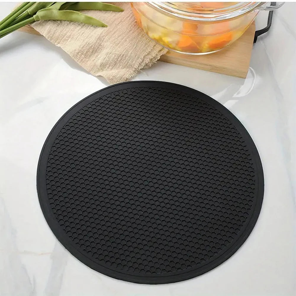 Hemasa (Set of 2)25cm Large Silicone Mat Coaster Heat Resistant Placemat Honeycomb Nonslip Pot Holder Table Mat