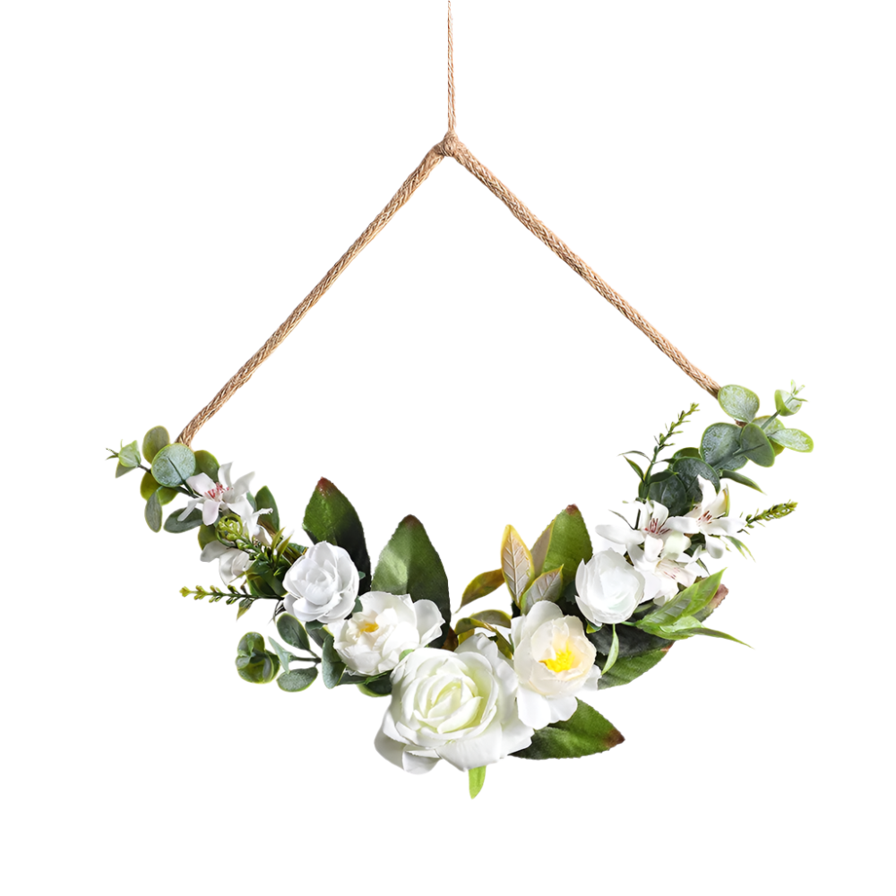 Hemasa Artificial Wreath Flower Garlands Spring Wreath Weeding Decorations Easter Wreath for Front Door Farmhouse /Wall Decor /Home Decor