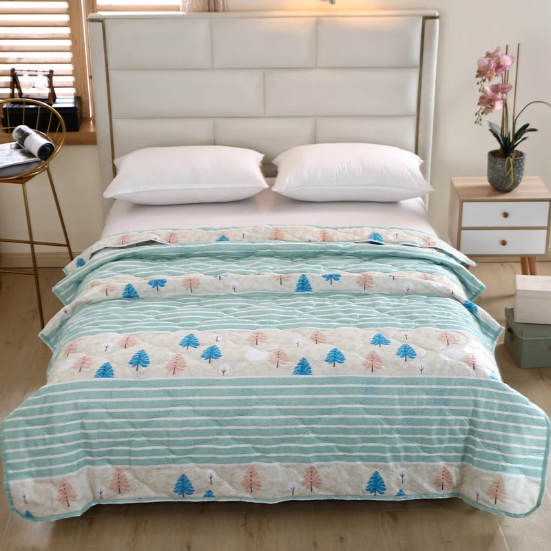 Hemasa Quilted summer single double bed light Printed quilt core Air conditioning quilting twin queen size duvet Thin plaid comforter